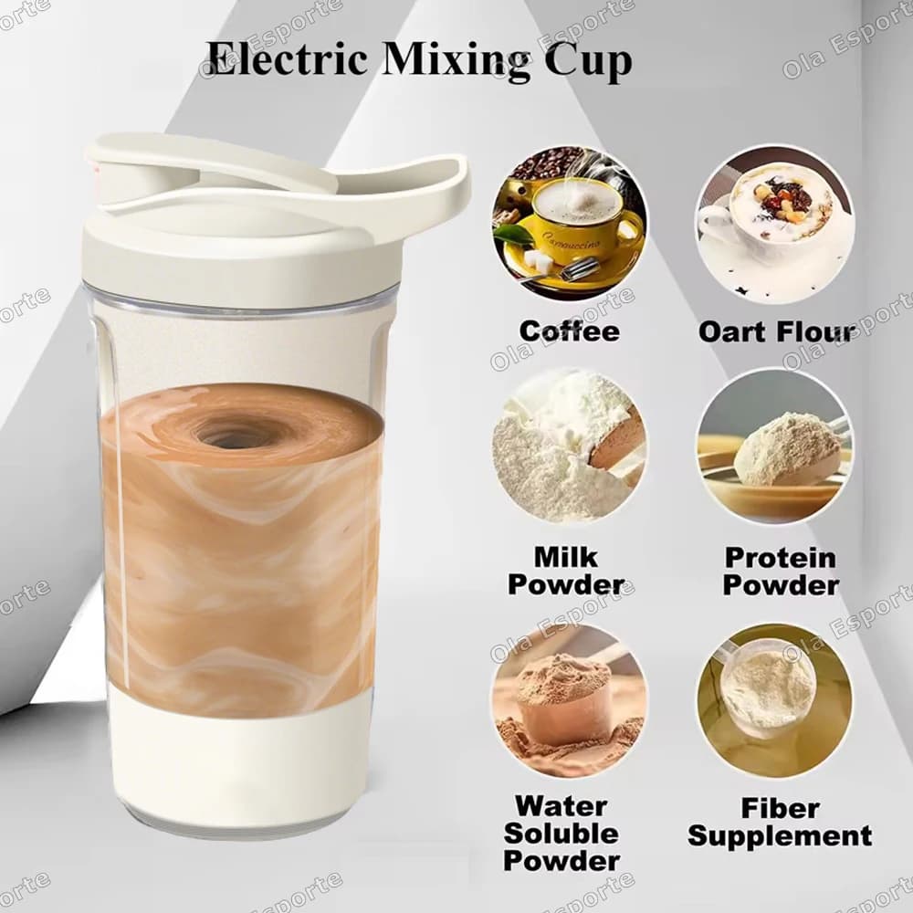 Blender électrique portable, gobelet mélangeur pour poudre de lait, poudre de protéines, shaker automatique, gobelet pour la maison, les voyages,