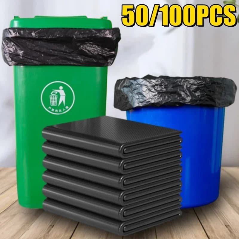 50/100 pièces Extra Large déchets de cuisine sac poubelle propriété hôtel cuisine assainissement Commercial noir épaissi grand sac poubelle