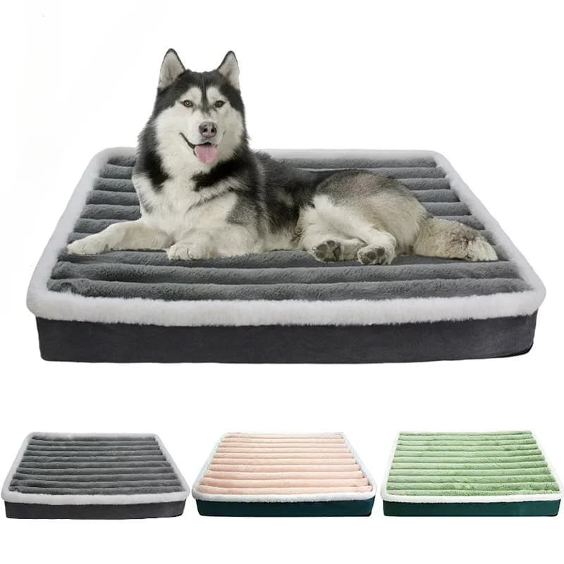 Lit souple pour chien, matelas apaisant pour animaux de compagnie, avec housse amovible et lavable, tapis en mousse à mémoire de forme, tapis de
