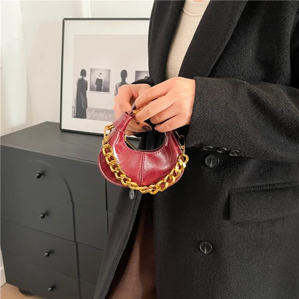 Mini sacs à bandoulière demi-lune pour femmes, sacs à main de luxe pour dames, sac à main à poignée, petit sac femme, automne, hiver, 2024
