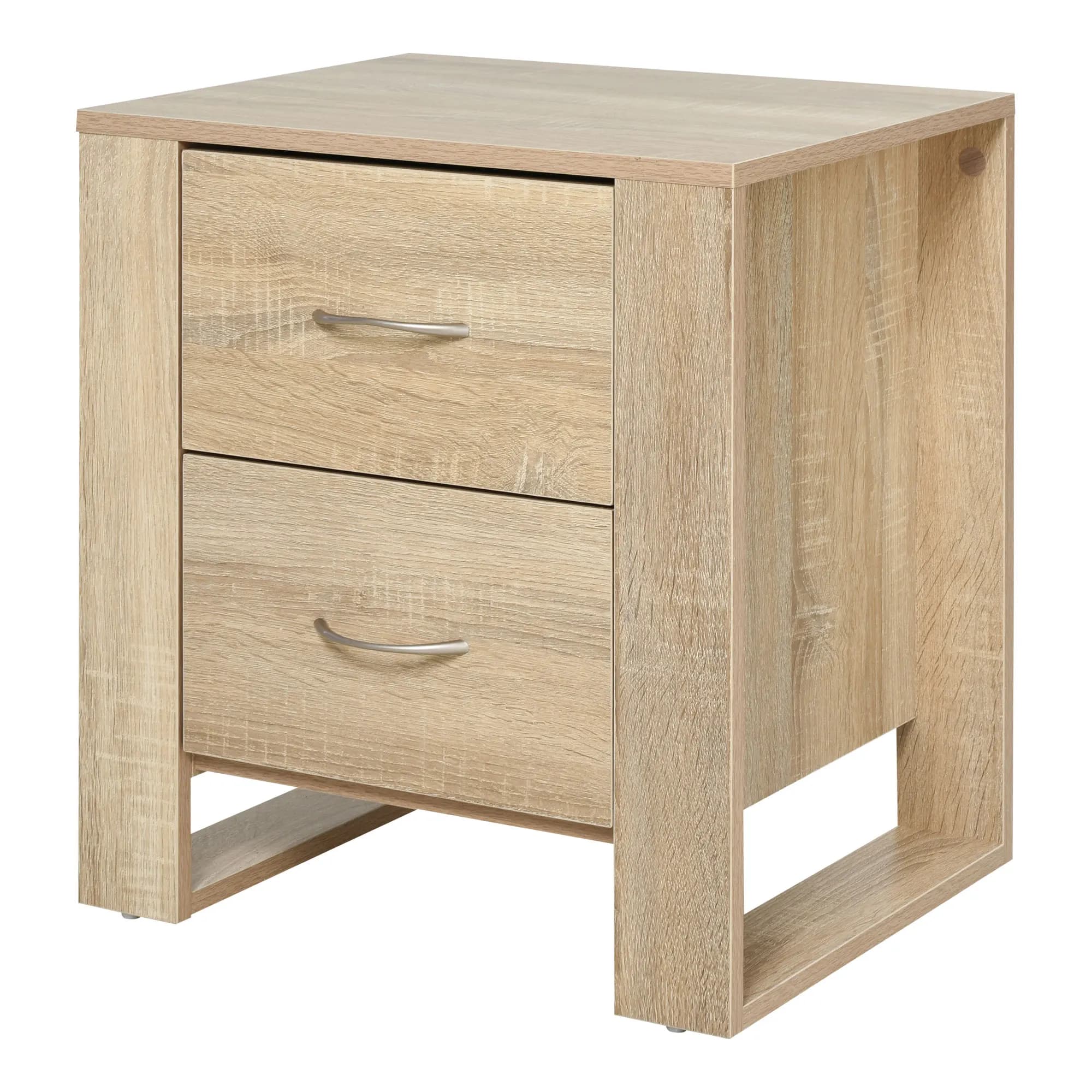 Homcom Table de chevet Table d'appoint pour canapé chambre idéale avec 2 tiroirs cadre stable style élégant 48X39X54 cm
