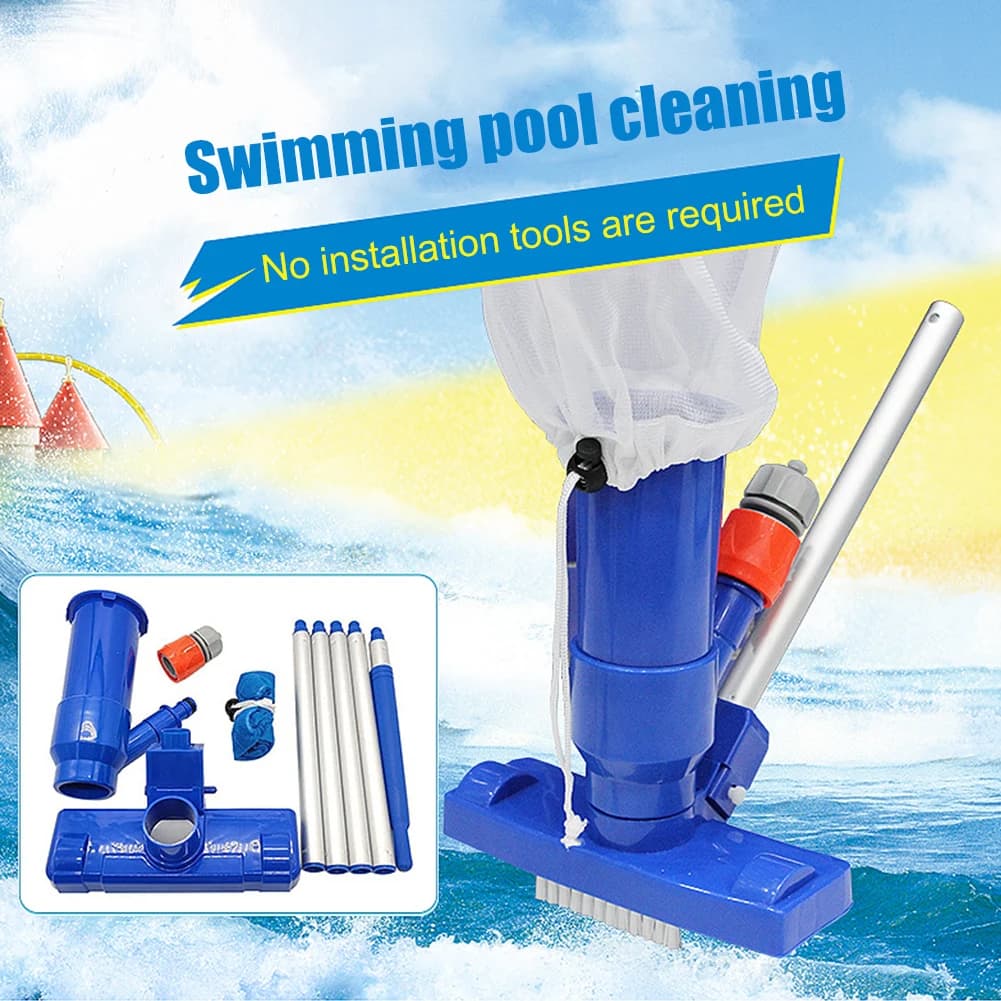 Nouvel ensemble d'outils de nettoyage portable pour piscine avec poignée, aspirateur à jet pour piscine, spa, bassin et bain à remous hors sol