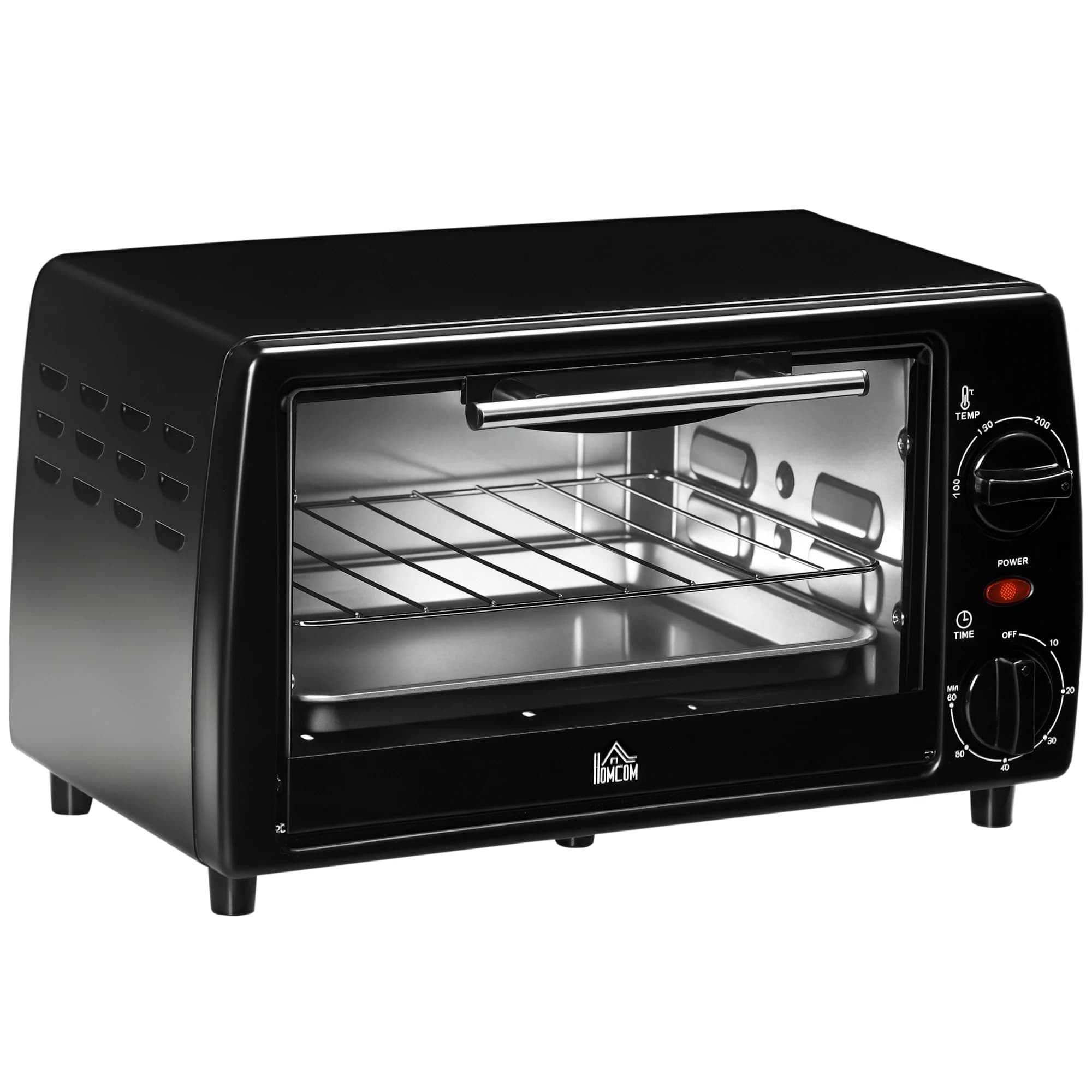 Homcom Four Électrique De Table 10 L 750W Température 230 ℃     36,5X26X22 cm Noir