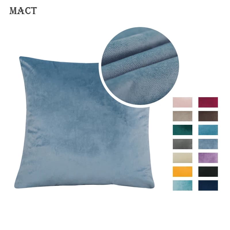 Housse de coussin en velours MACT, 2 pièces, douce, unie, décorative, carrée, pour canapé, chambre, voiture, maison, 55x55/60x60 cm, taie