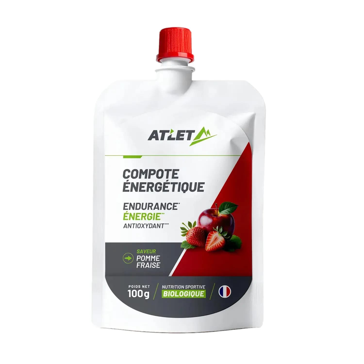 Compote Energétique Bio Pomme Fraise ATLET Nutrition
