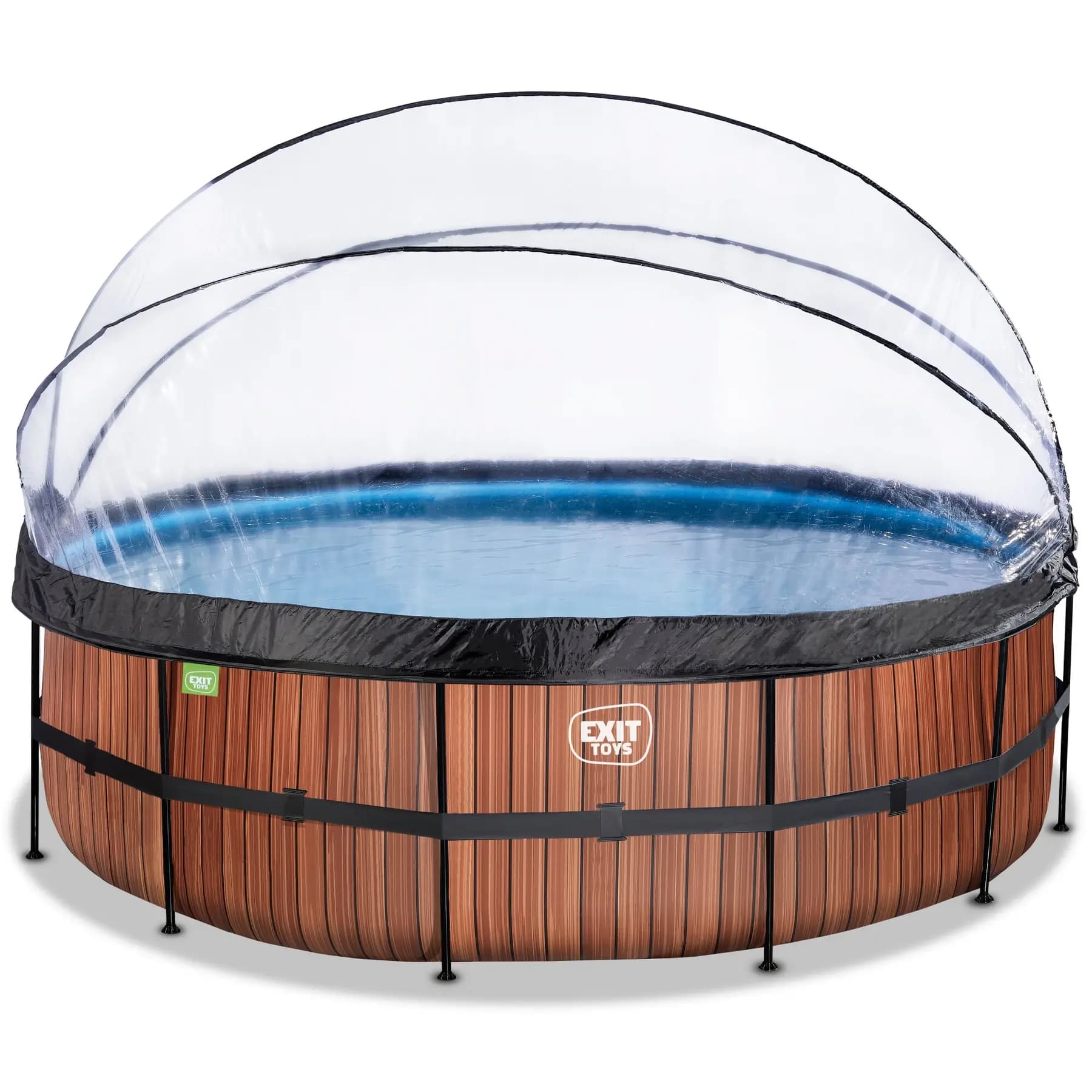 Piscine avec pompe filtrante à sable et dôme enfant Exit Toys Wood 488 x 122 cm