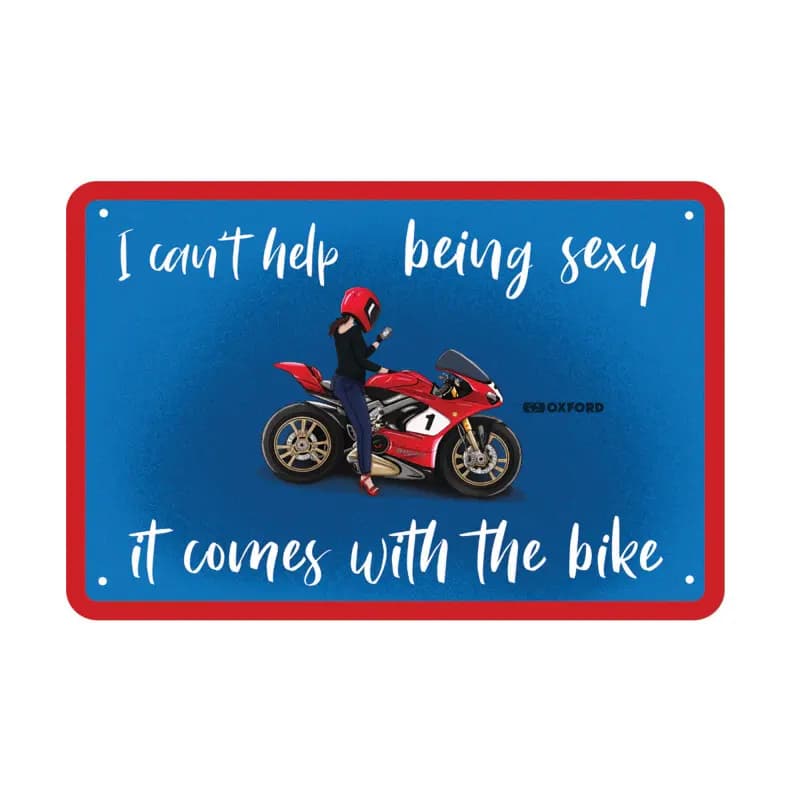 Plaque métallique garage Oxford It Comes With The Bike