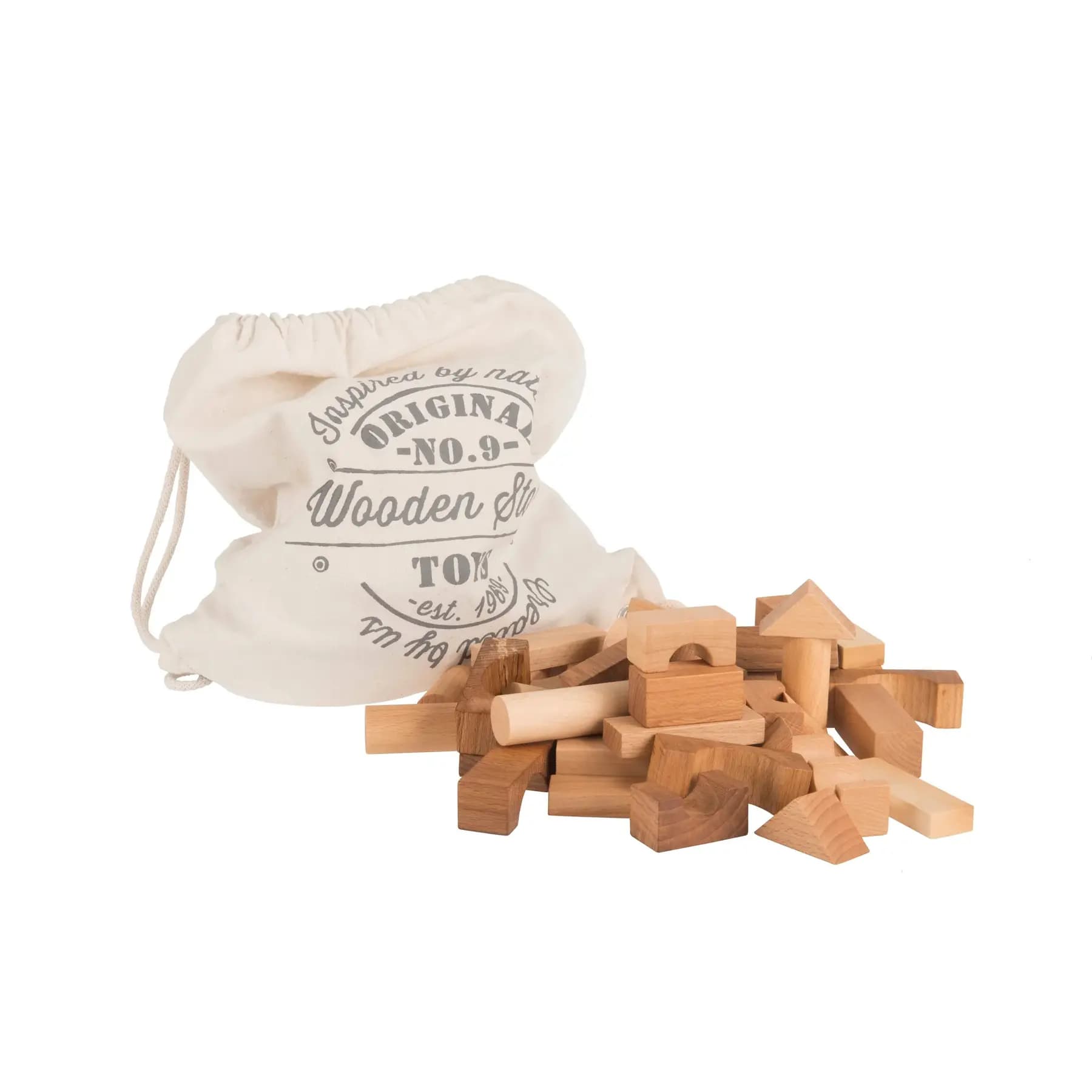 Blocs de construction naturels en sachet Wooden Story (x50)