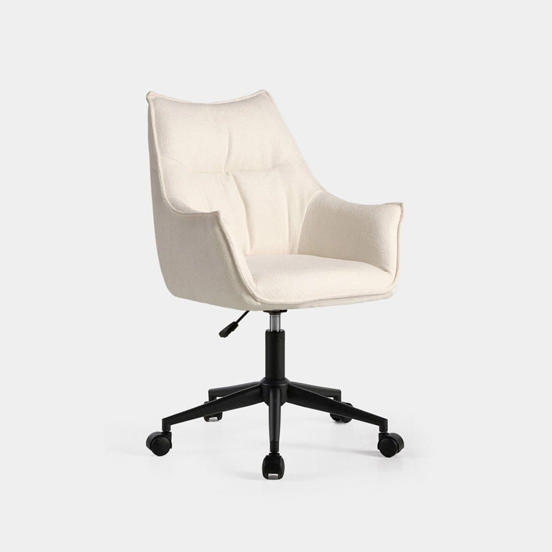 Chaise de bureau beige avec pied noir Holger
