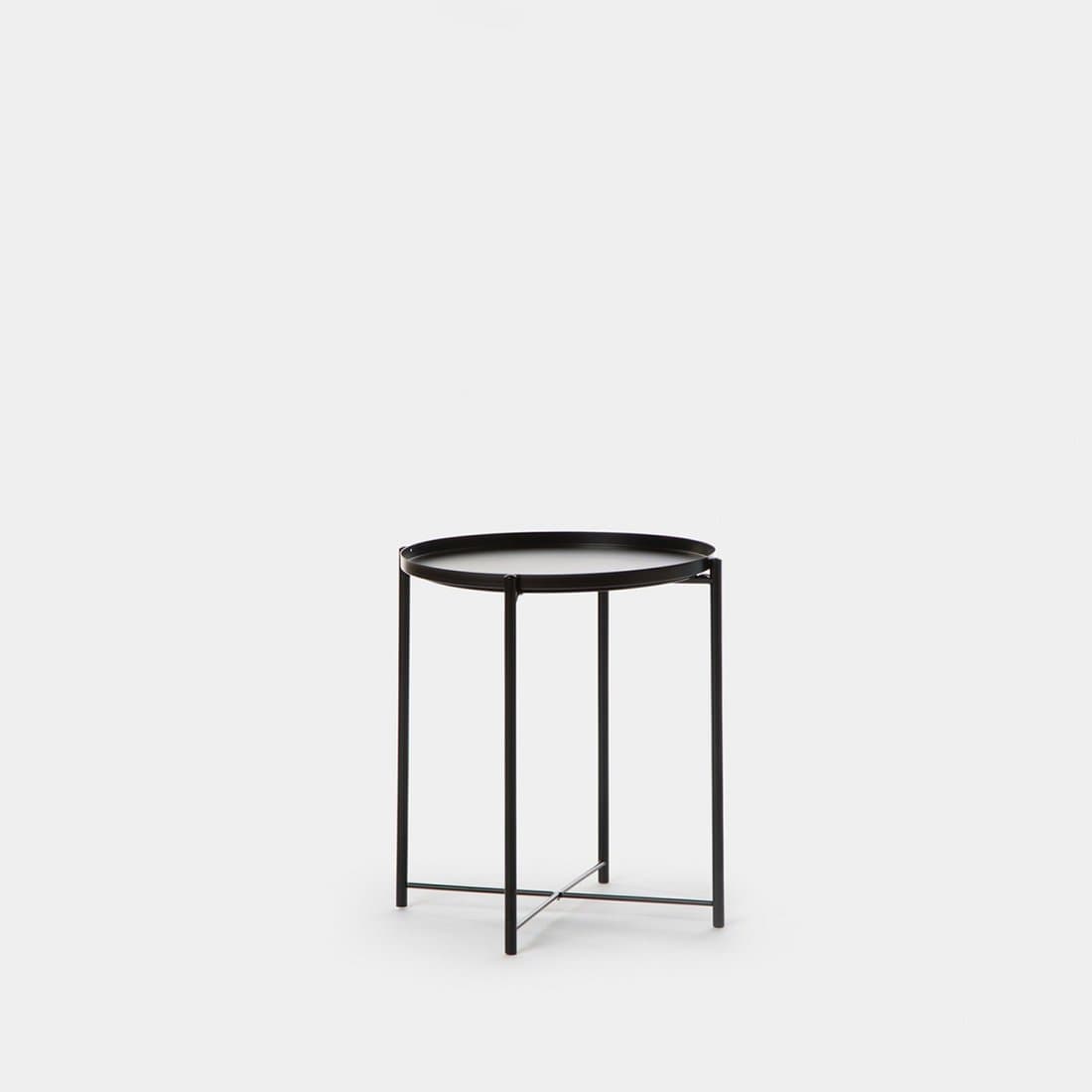 Table de chevet en métal noir Maika