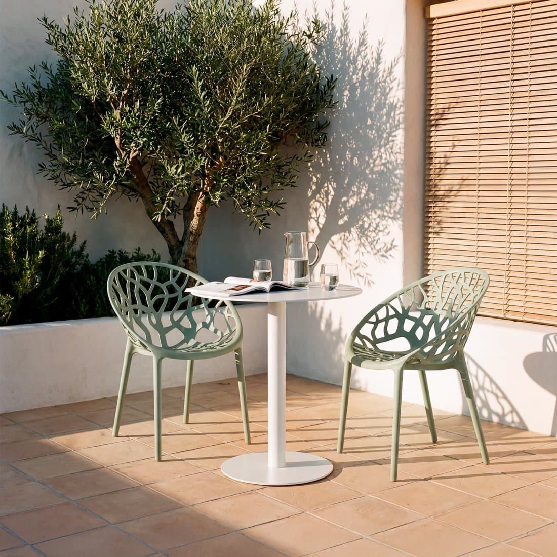 Chaise empilable en polypropylène vert Rhona
