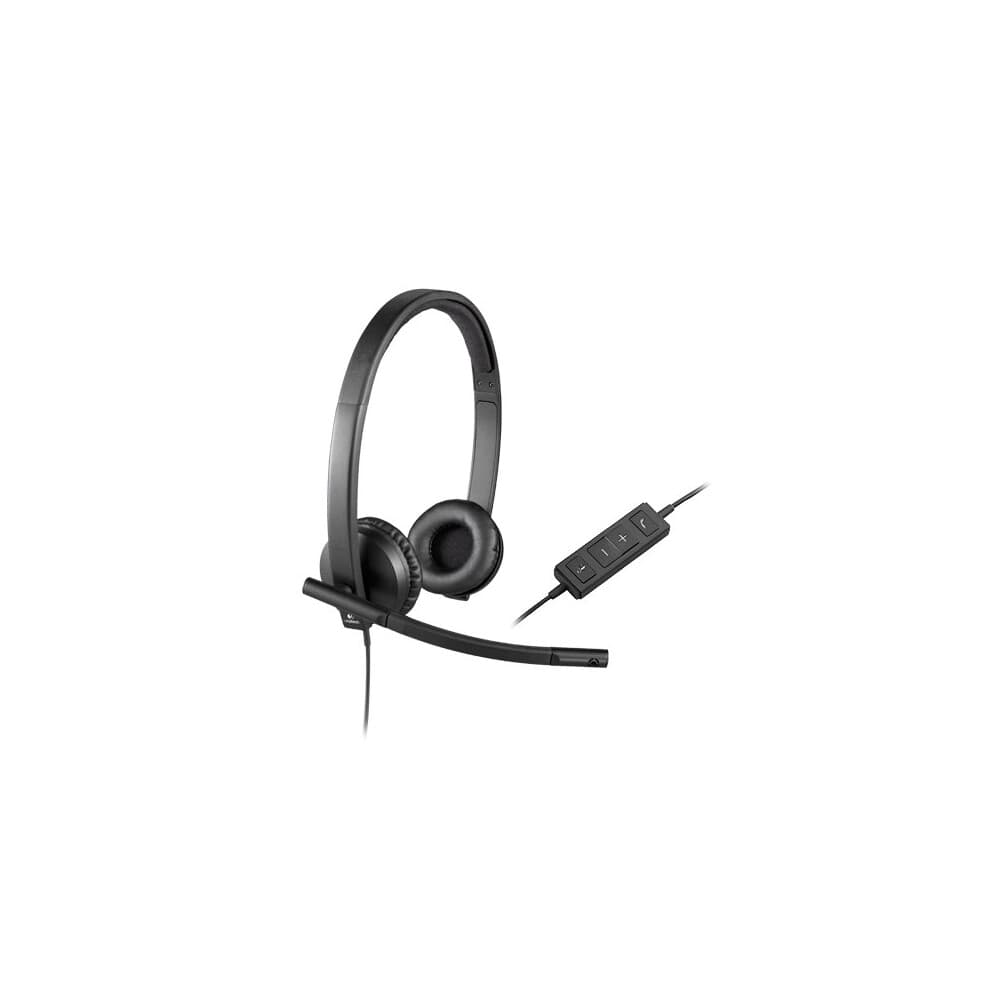 Casque Binaural - Logitech - H570e - Noir - USB - Anti-bruit de respiration