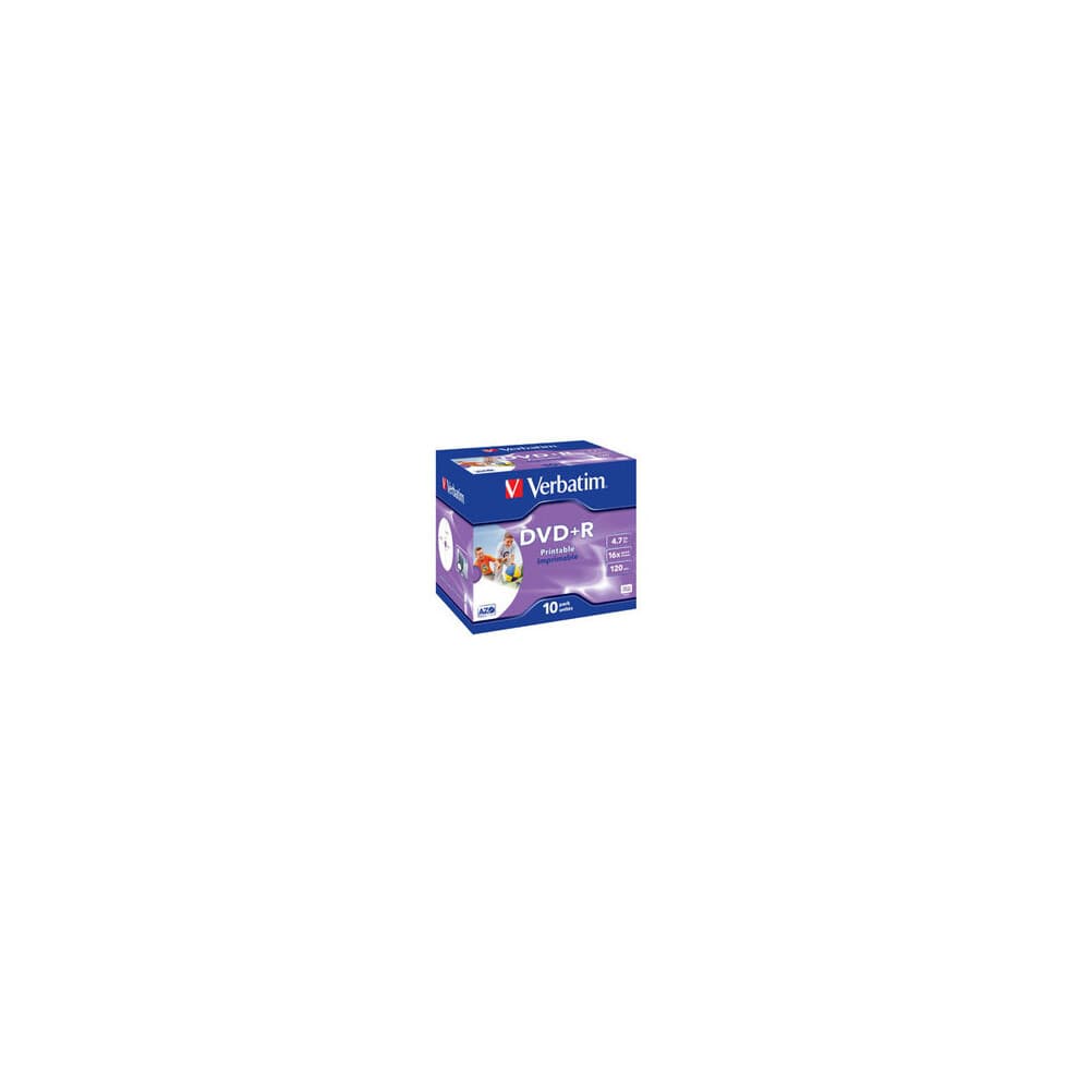 DVD+R Imprimable 16X - VERBATIM - Pack de 10 - 4.7 Go - Boitier crystal