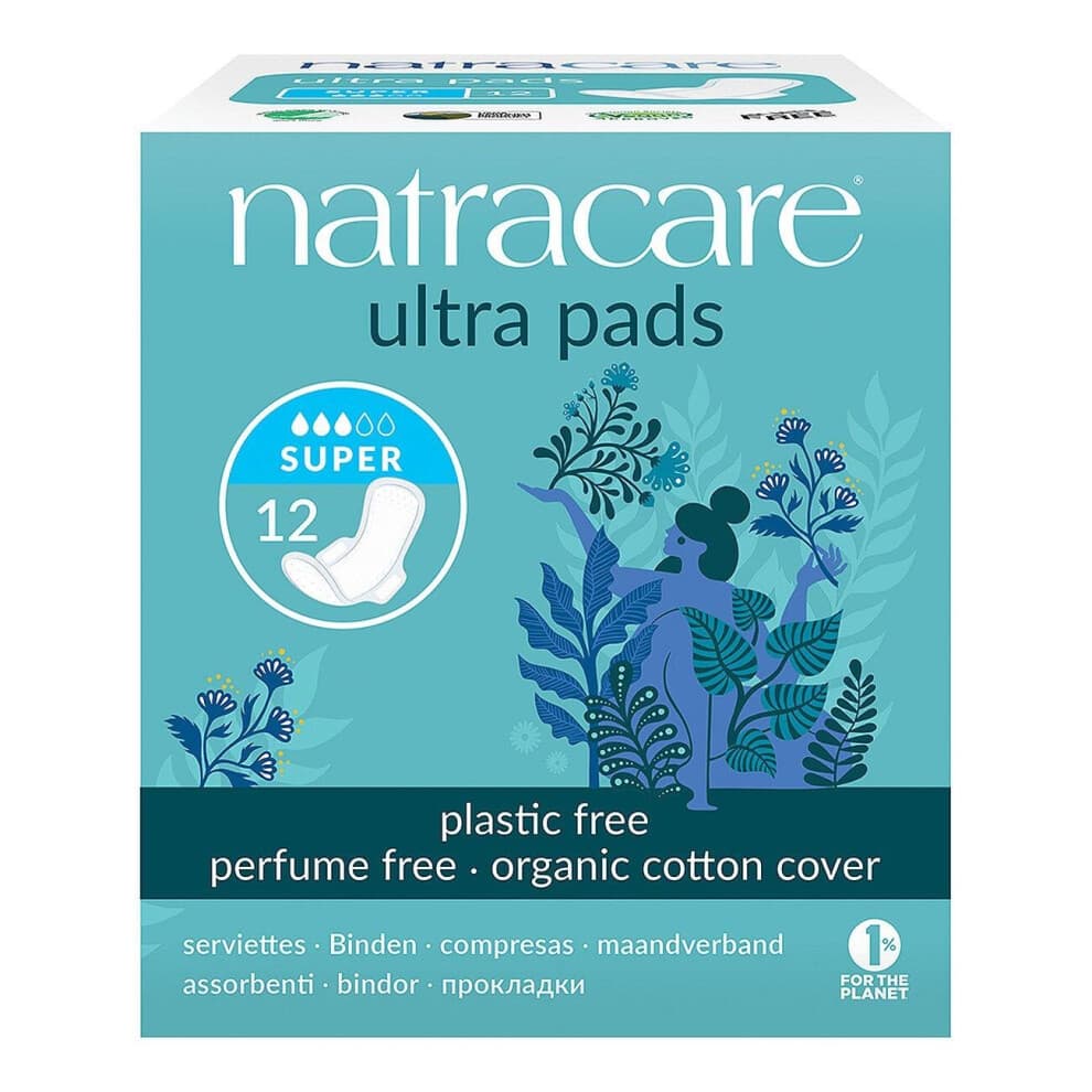 Natracare, Serviettes Ultra, Couverture en Coton Bio, Super, 12 Serviettes