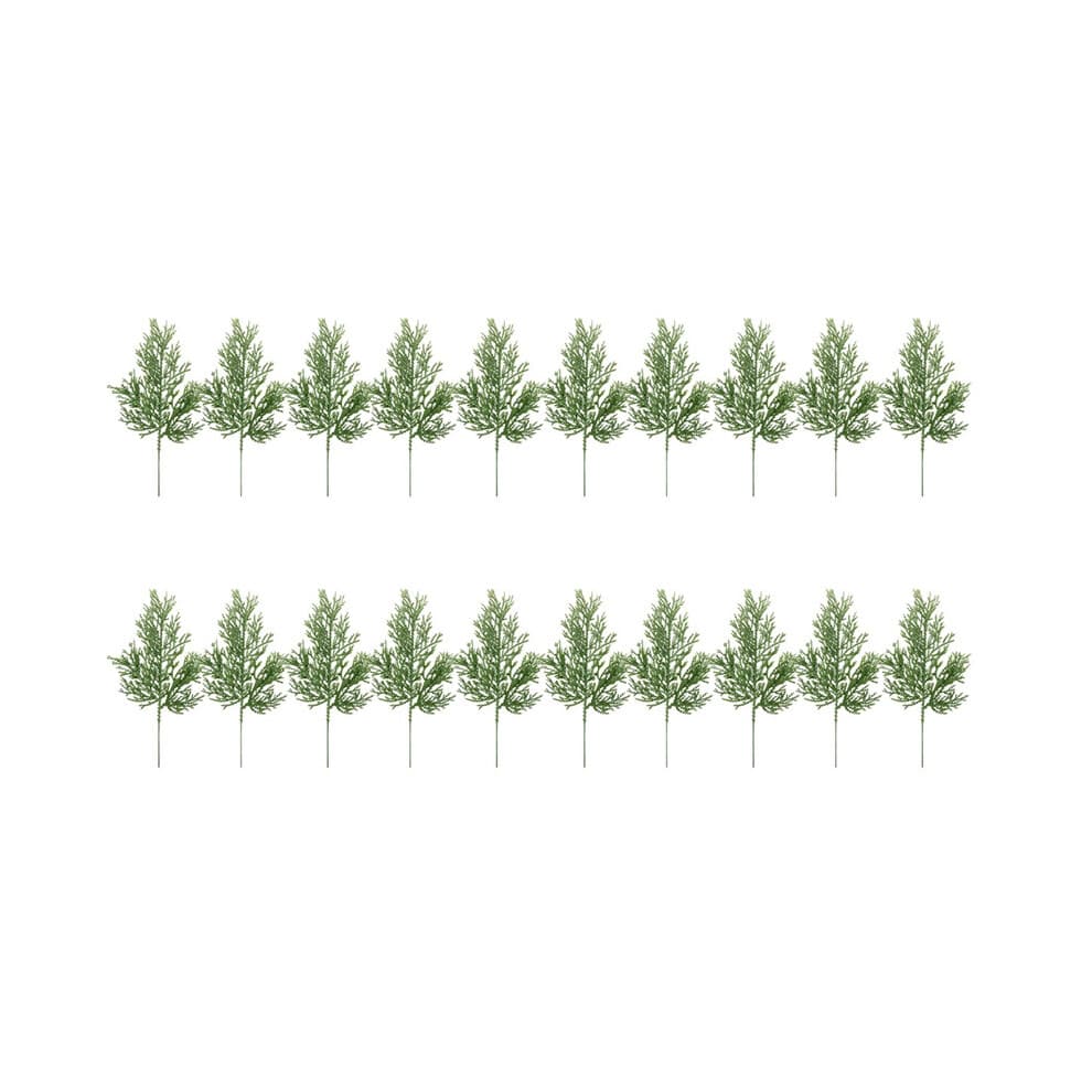 Lot de 20 feuilles de cyprès artificielles vertes, aiguilles de pin, branches, décoration de Noël, mariage, maison, bureau, hôtel