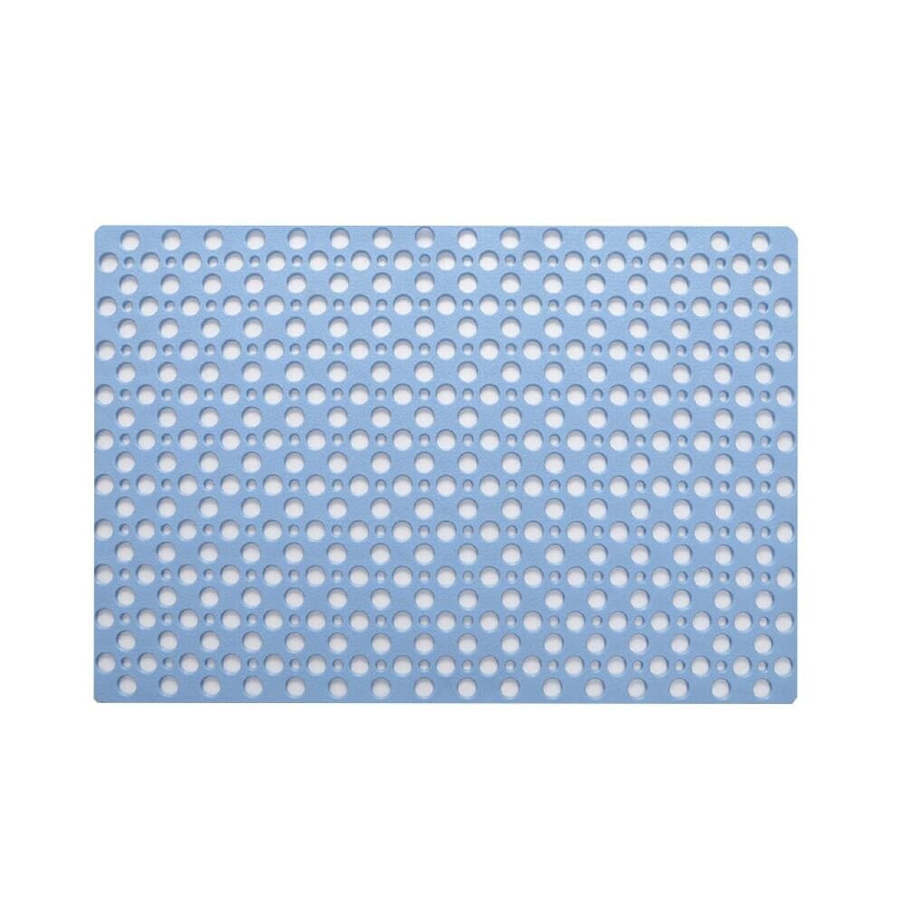 Tapis de bain anti-moisissure en TPE pour salle de bain, tapis de douche avec ventouses, bleu