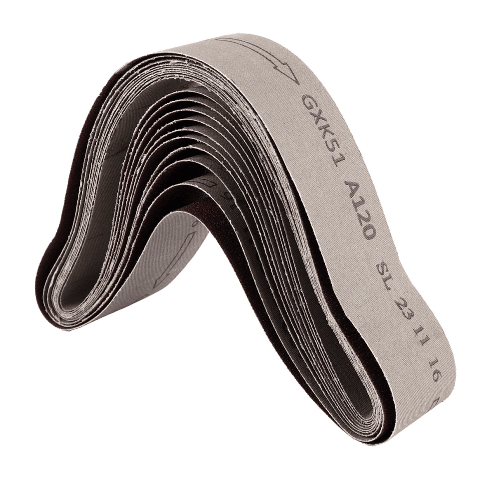 Lot de 10 bandes abrasives pour meulage, polissage, grain mixte 60/120/150/240, 50 x 686 mm