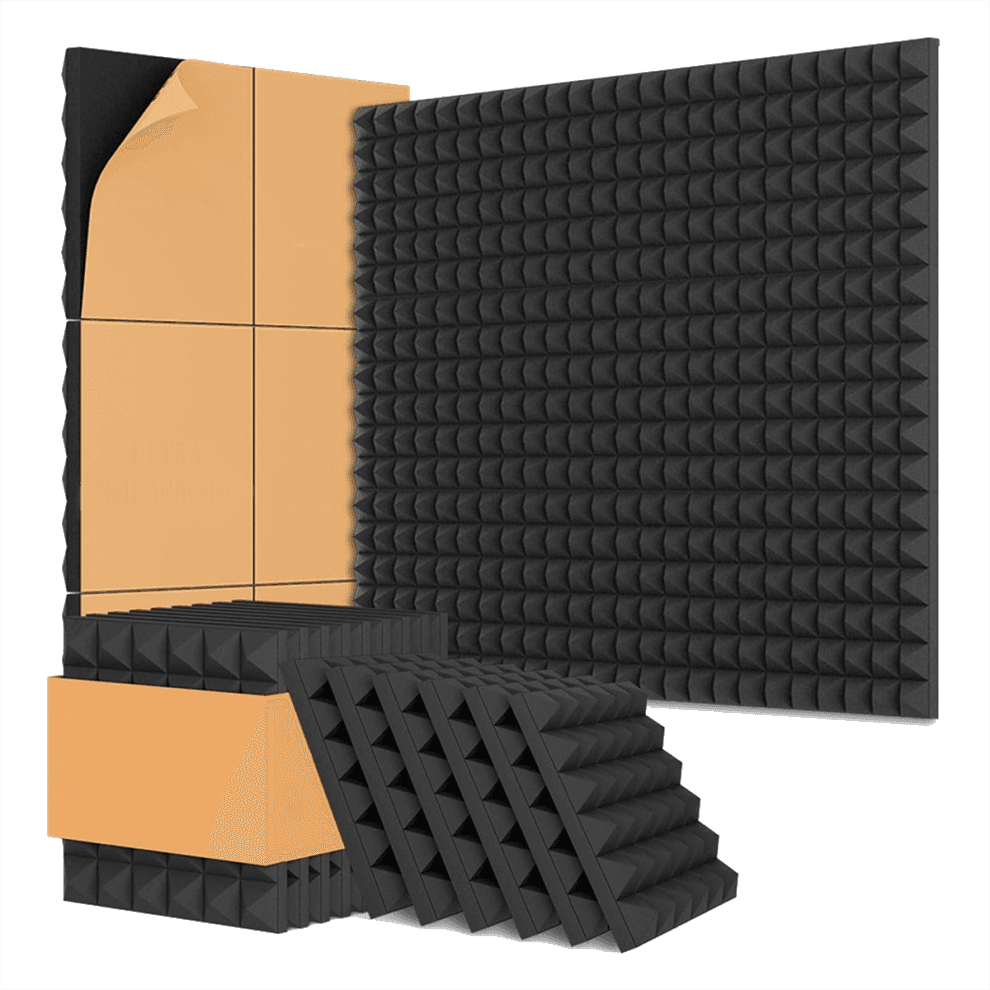 Lot de 8 panneaux acoustiques en mousse, 30,5 x 30,5 x 5,1 cm, pour murs, avec adhésif