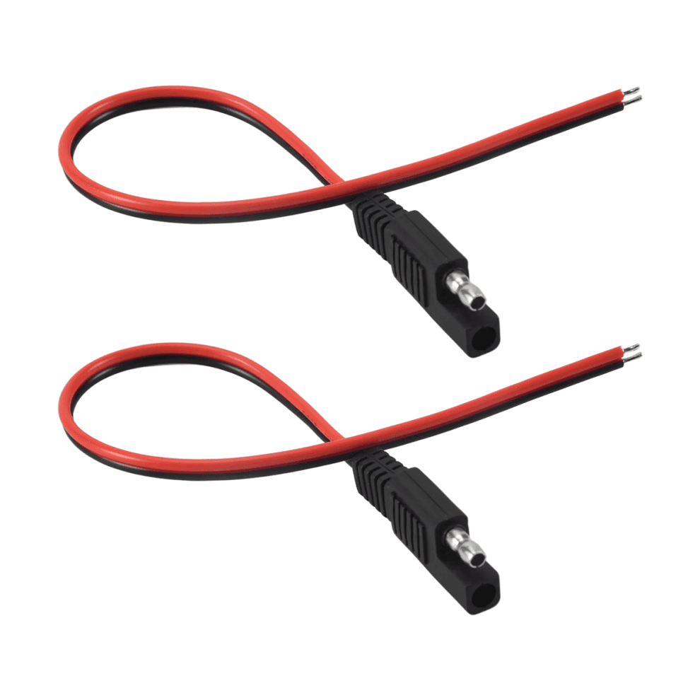 Lot de 2 rallonges SAE 18 AWG, connecteur rapide à 2 broches, fiche de déconnexion pour panneau solaire 10 A, 30 cm