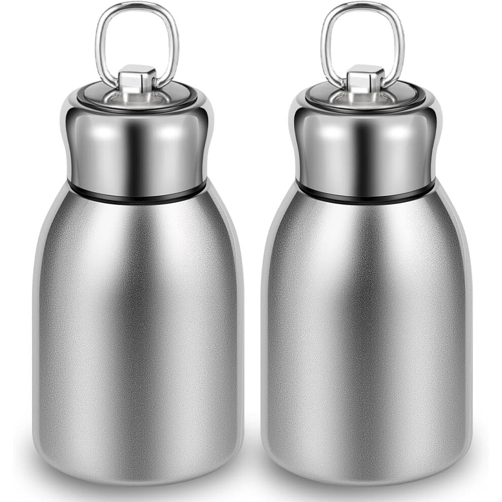 Lot de 2 mini bouteilles d'eau en acier inoxydable de 283 ml, isothermes, anti-fuites, pour voyage, eau chaude et froide, idéales pour la maison
