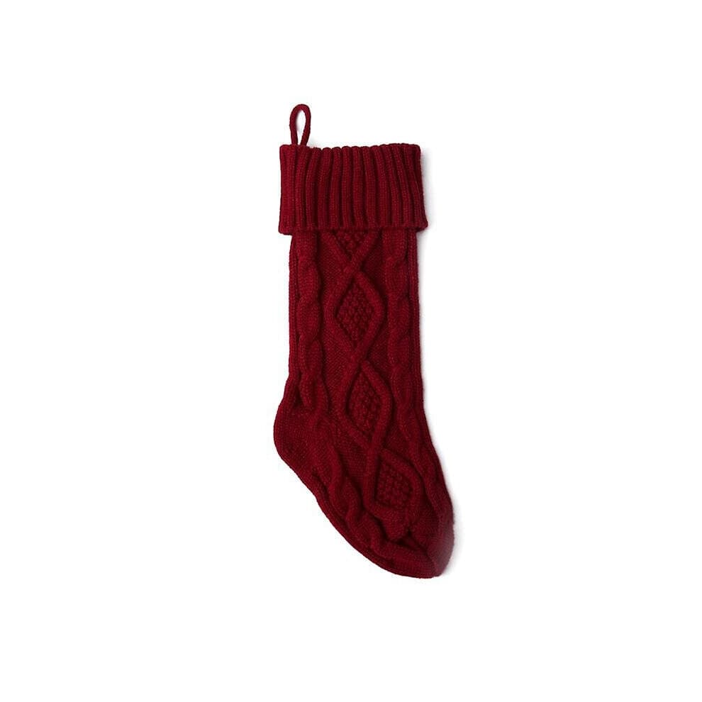 (Rouge) bas de noël chaussettes tricotées par câble grand bas de noël rustique sacs décor
