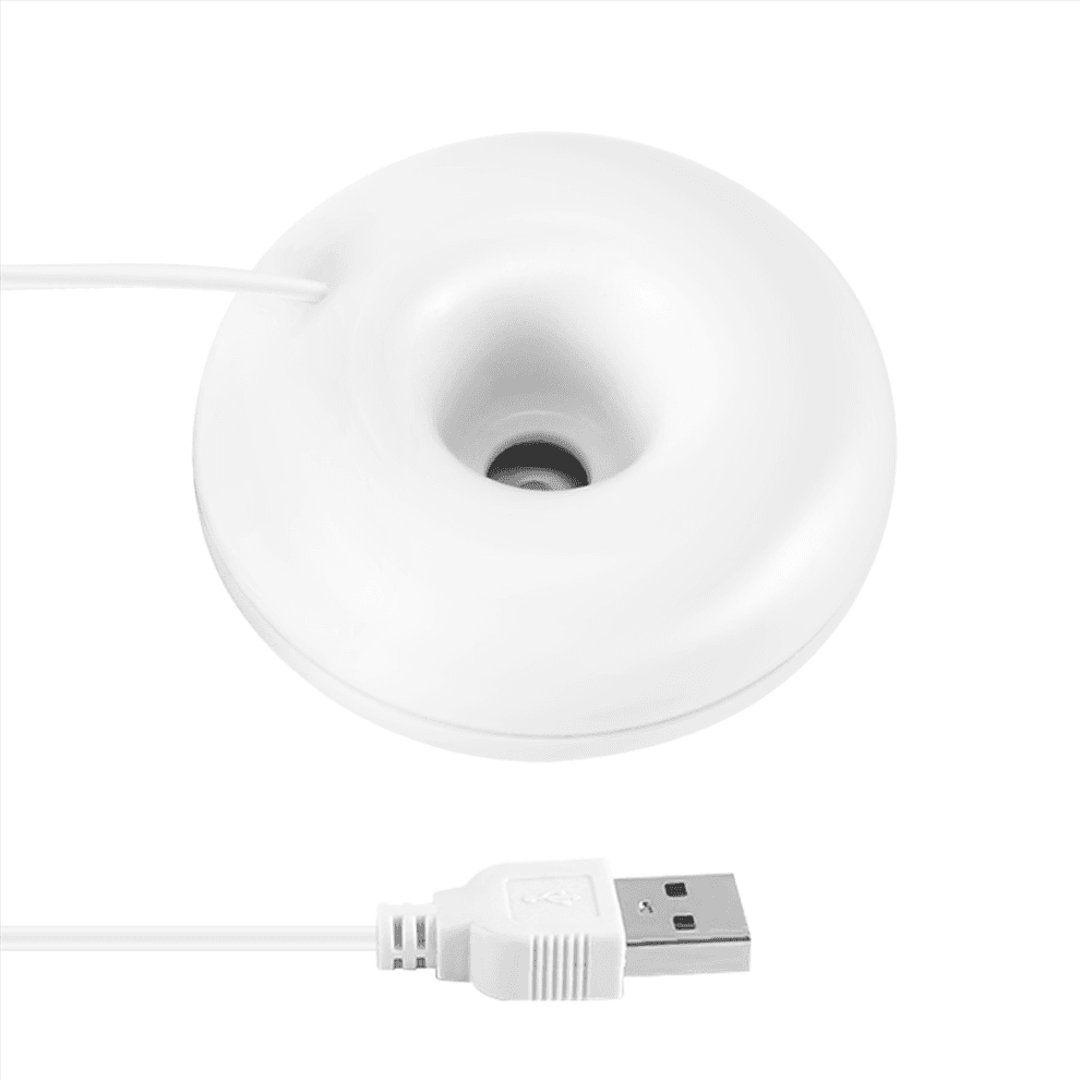 Humidificateur de bureau USB blanc en forme de donut, mini et portable