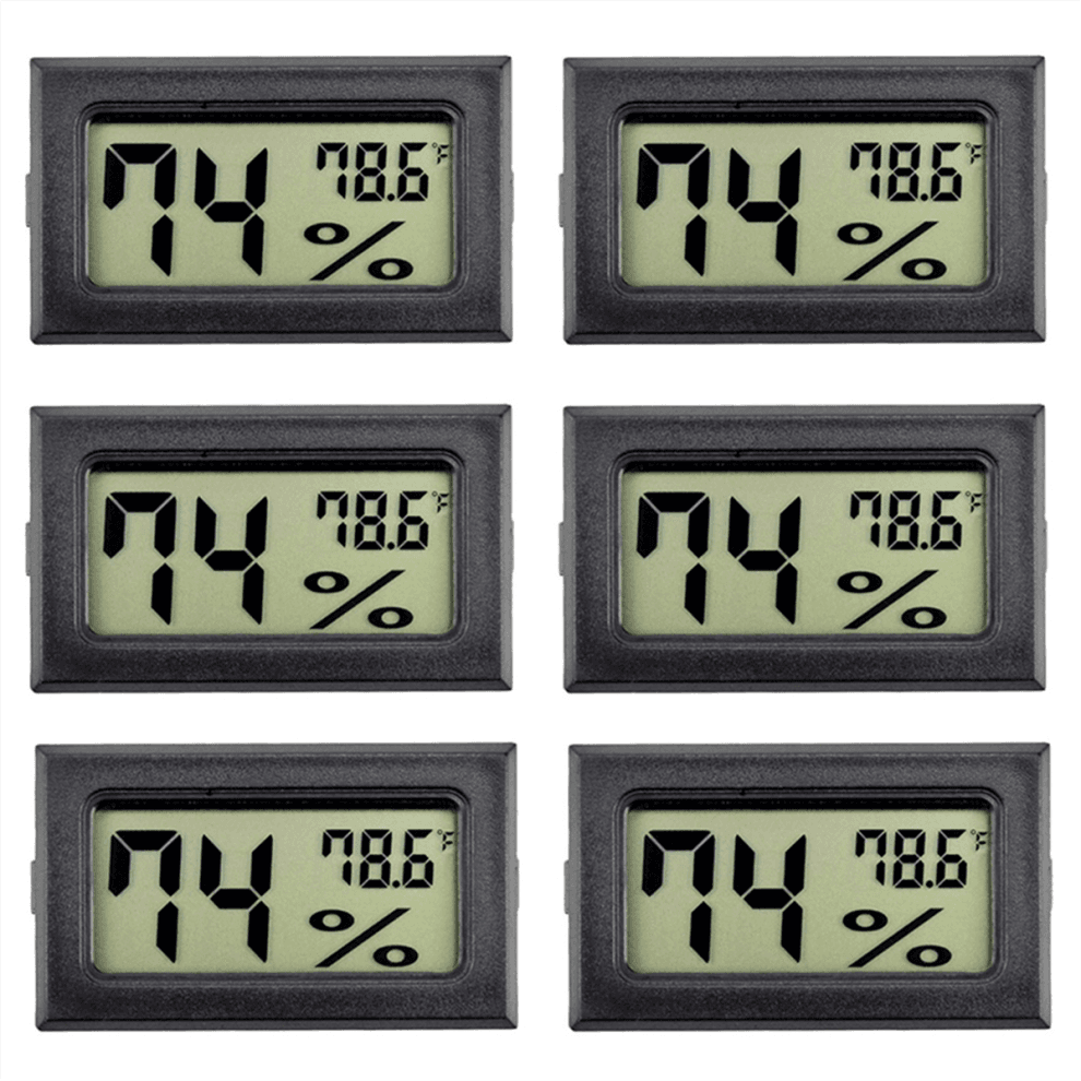 Lot de 6 mini hygromètres et hygromètres d'intérieur Digita