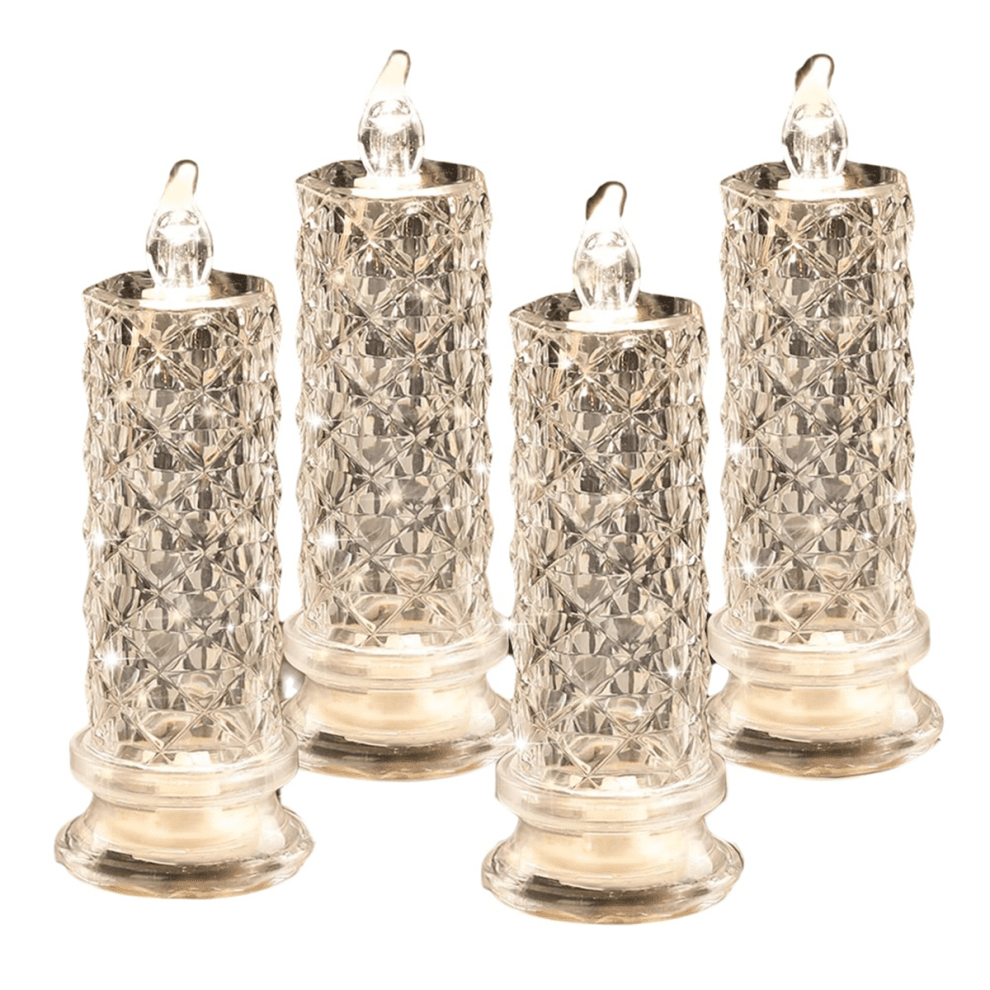 Bougies LED sans flamme Rose Shadow, 4 pièces romantiques B