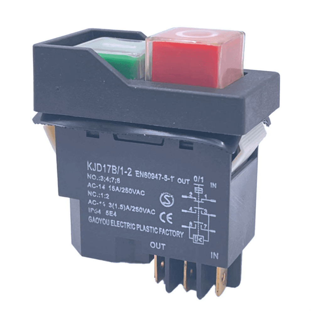 Bouton-poussoir de démarrage électromagnétique à 6 broches KJD17