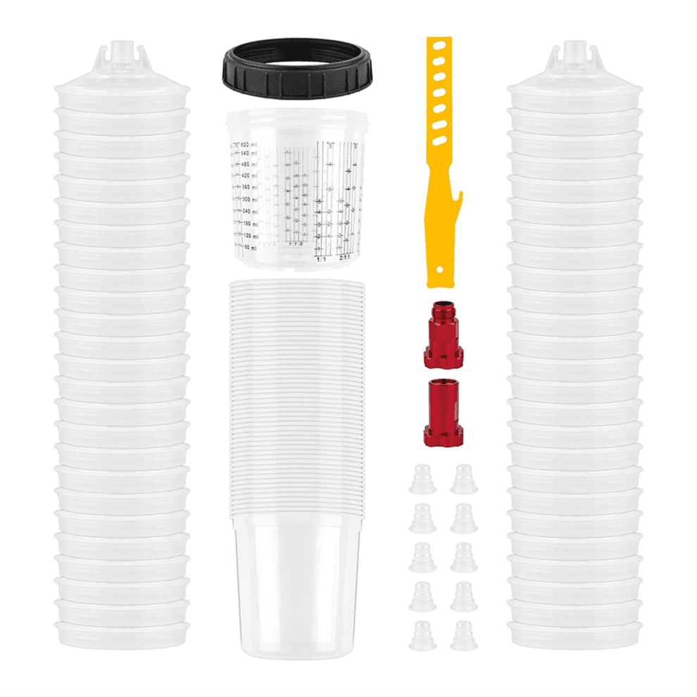 Kit de mélange de peinture jetable 600 ml (20 onces) - Agitateur de peinture pour pistolet à peinture automobile