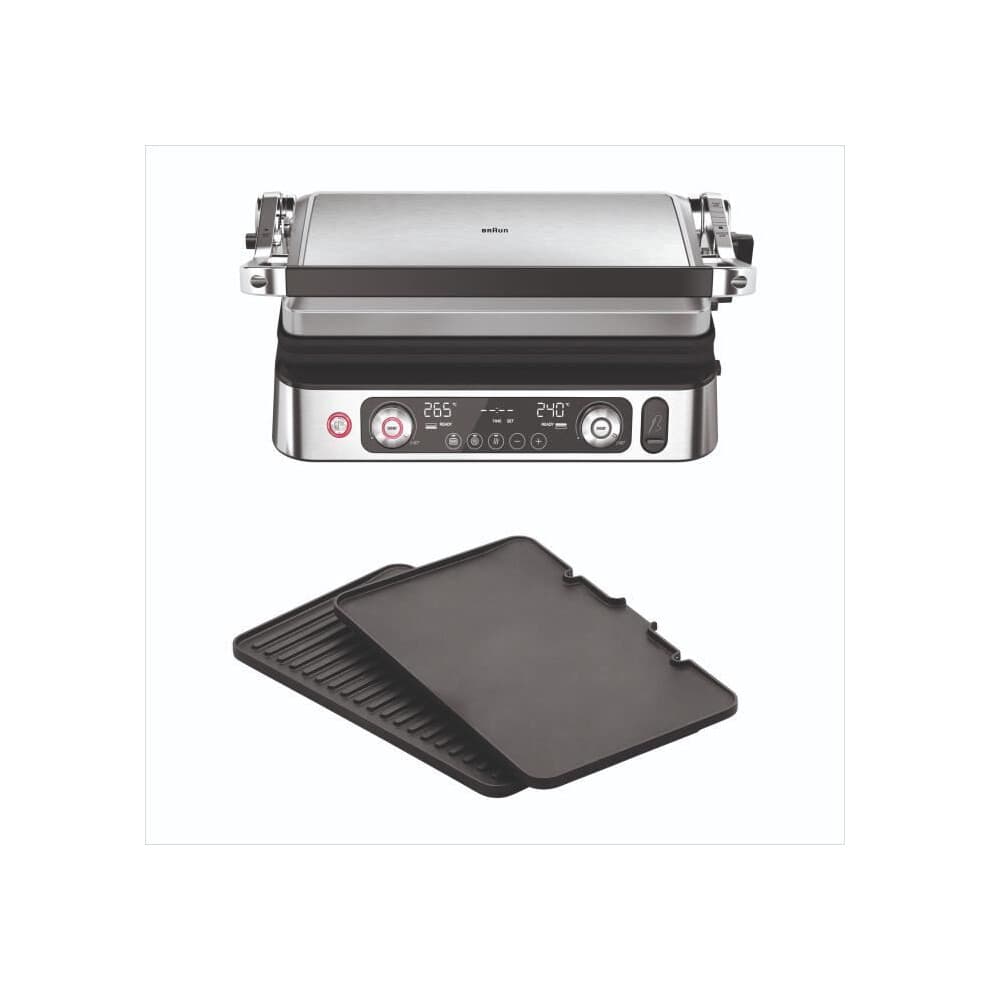 Grill multifonctions - BRAUN - Multi Grill 9 Pro - 2200 W - 3 positions de chauffe - Noir / Acier