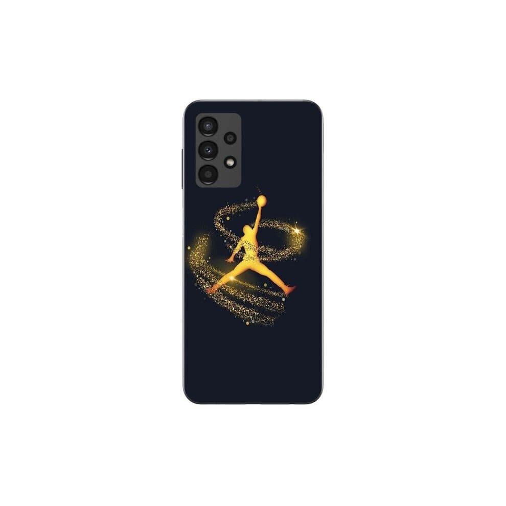 Coque Maniacase Pour Samsung galaxy A13 4g Jordan logo poudre filante dorée