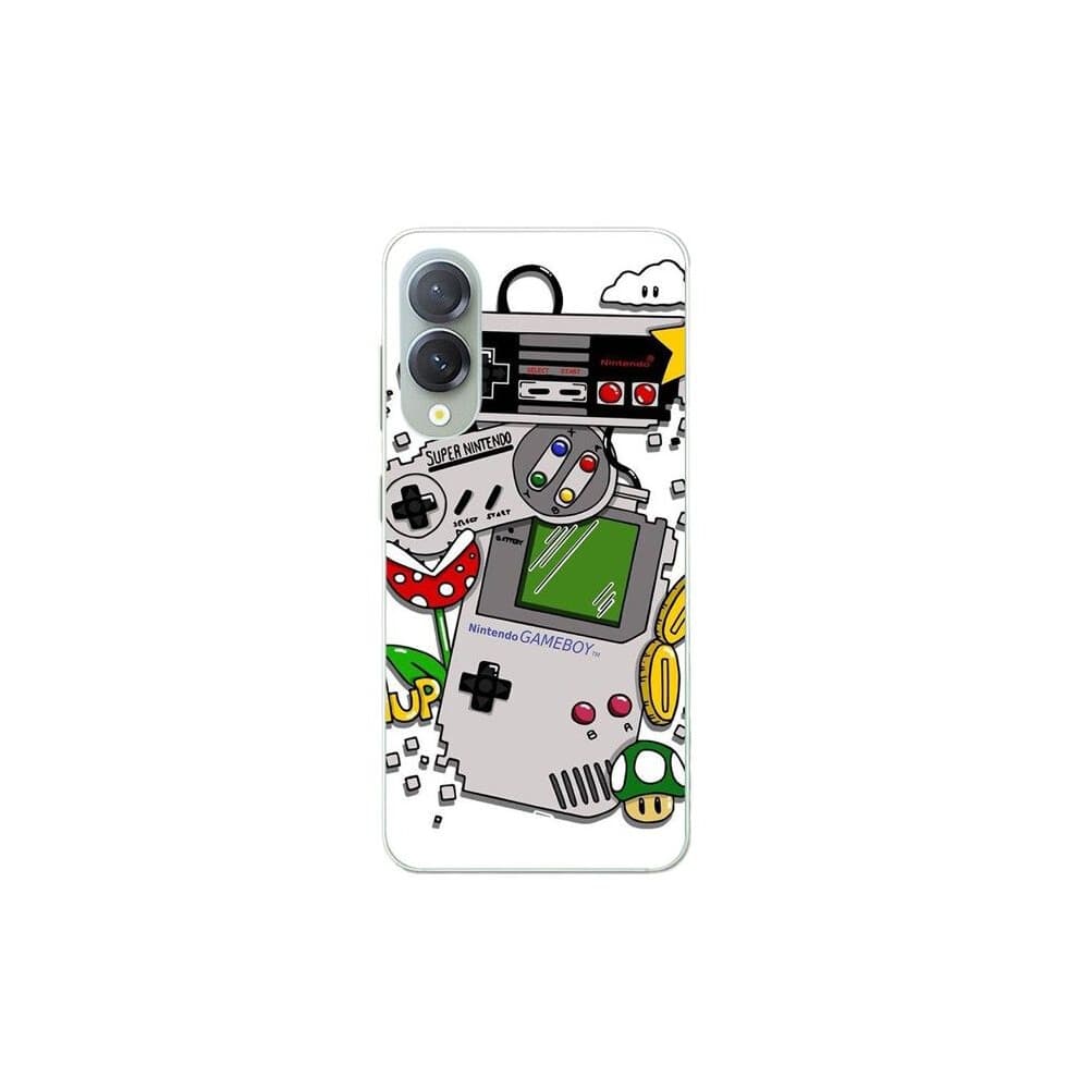 Coque de téléphone - Maniacase - Samsung Galaxy S25 Edge - Silicone - Noir - Vintage Nintendo