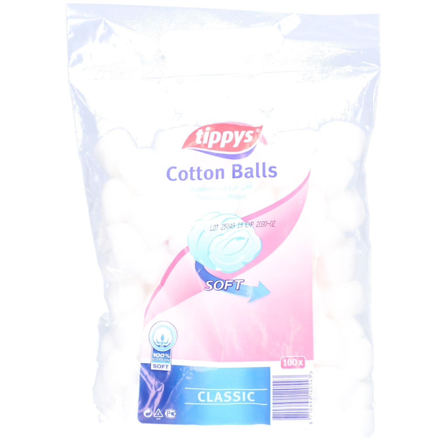 Tippys® Cotton Balls 100 pc(s) Coton view 2
