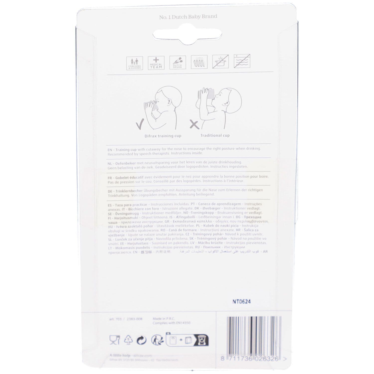 difrax® Gobelet éducatif Blanc 6 mois 1 pc(s) Tasse view 2