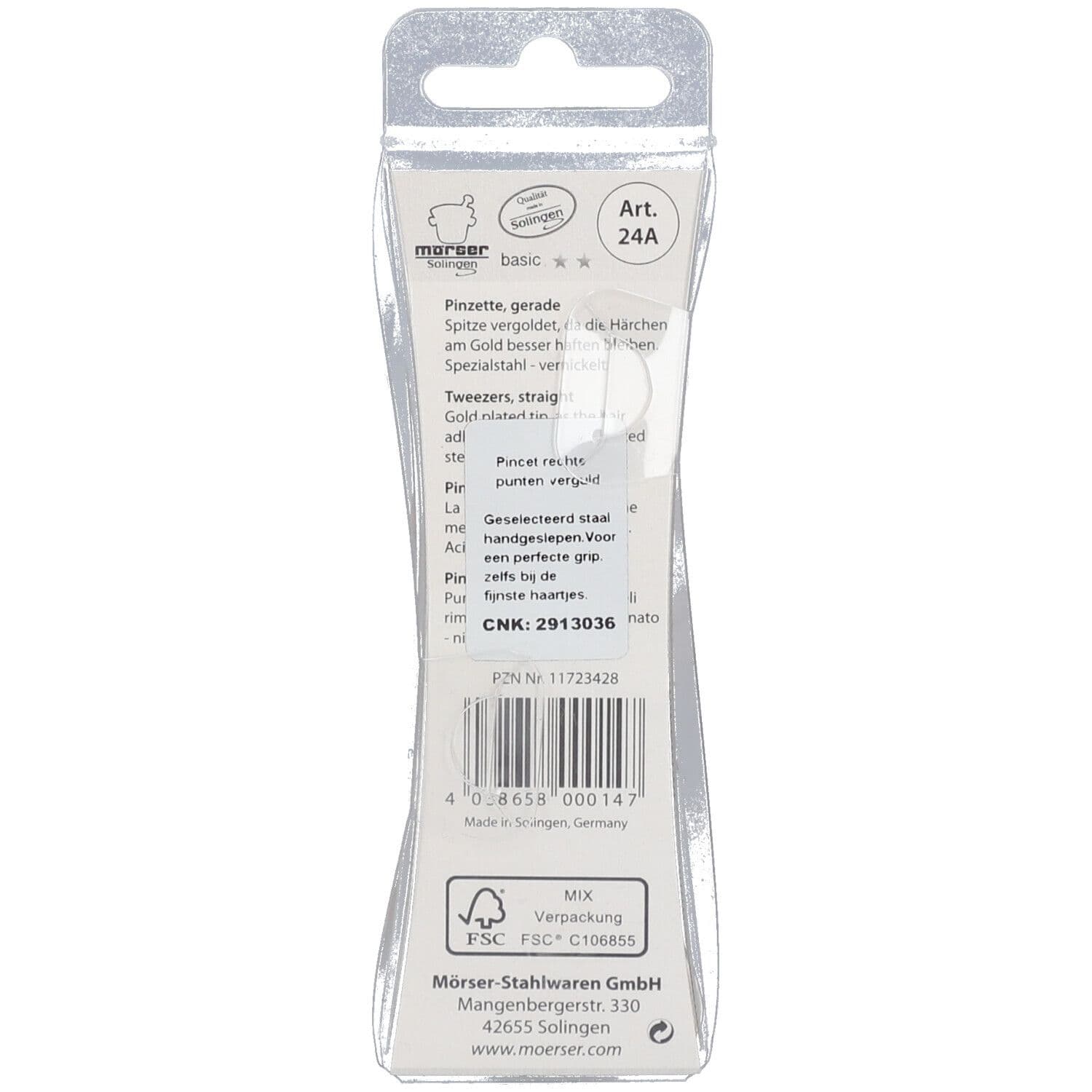 Mörser Pince à épiler mors droit bouts dorés 1 pc(s) Pinces À Épiler view 2