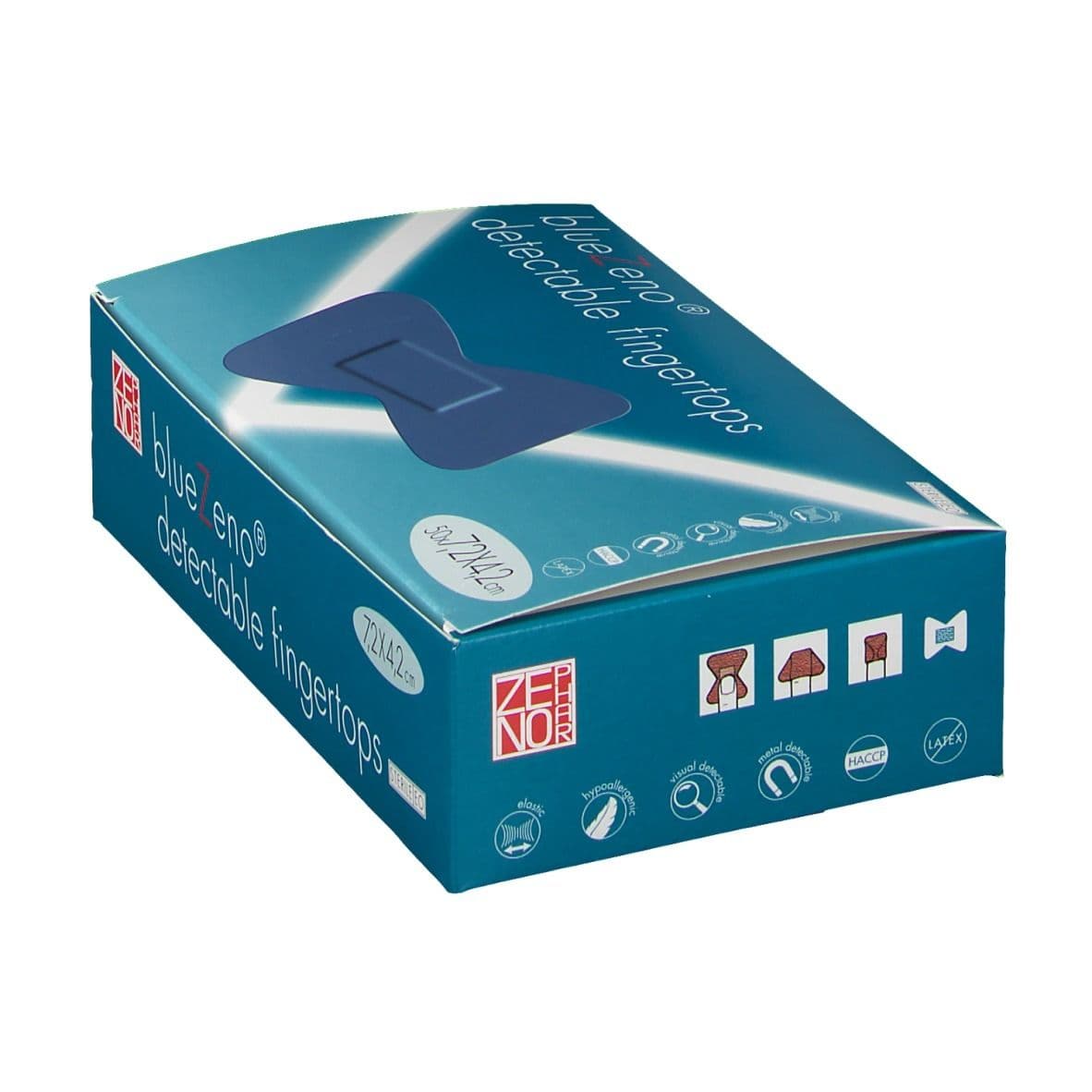 Bluezeno Detectable Fingertop Stérile 7,2cm x 4,2cm 50 pc(s) Pansement(S) view 2