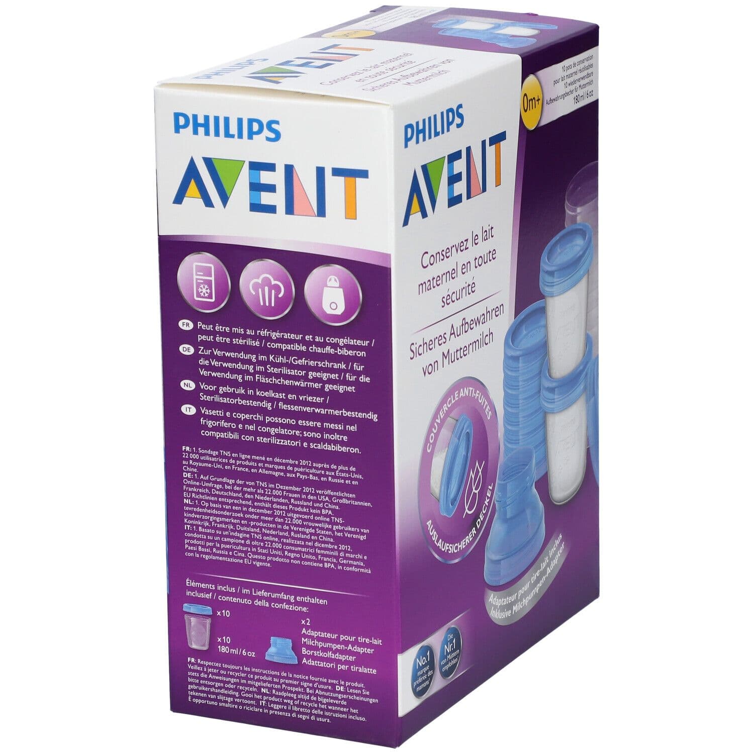 Philips Avent 10 pots de conservation pour le lait maternel 1 pc(s) Set(S) view 2