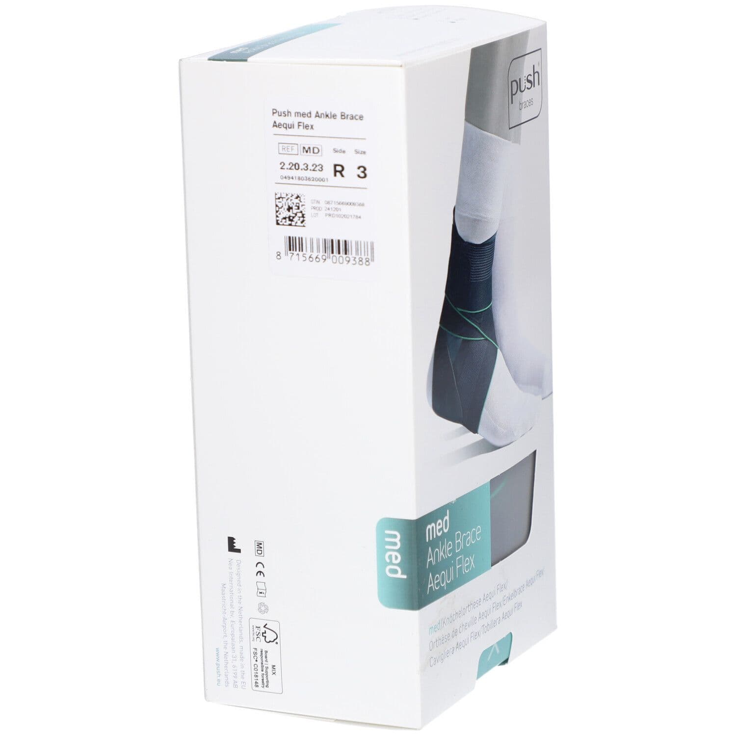Push Med Ankle Brace Aequi Flex Right 3 1 pc(s) Bandage(S) view 2