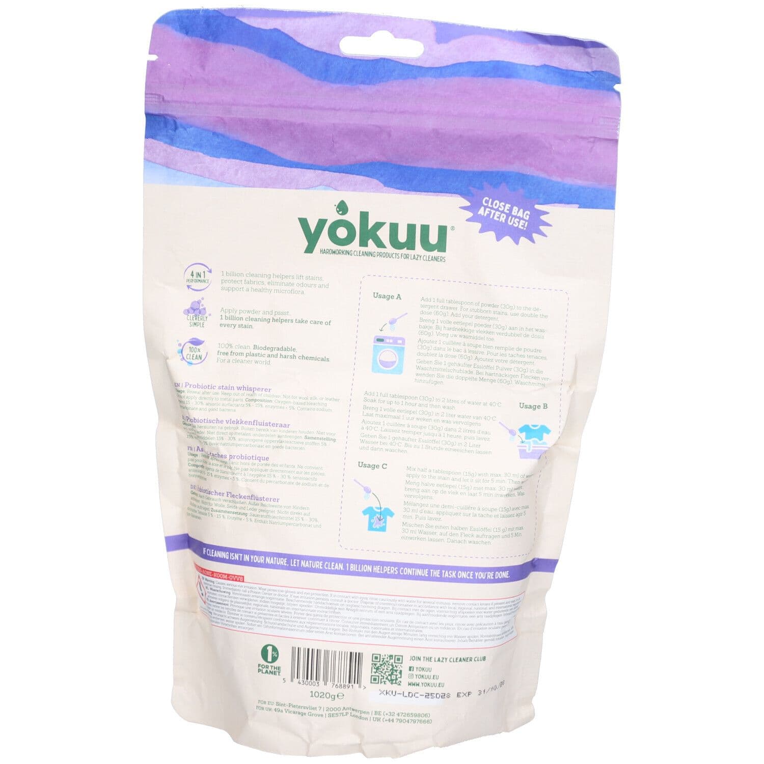 Yokuu Détachant Probiotique 4-en-1 Couleurs 1020 g Autre view 2