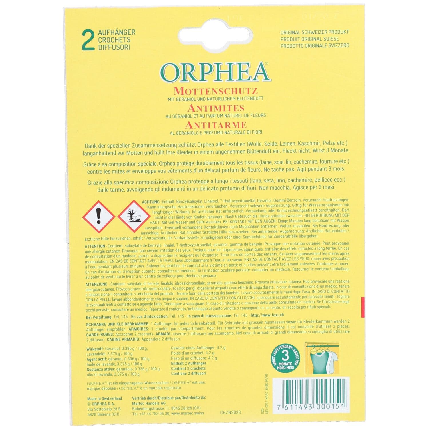 ORPHEA Antimites pour Grandes armoires Géraniol et fleurs 2 pc(s) Autre view 2