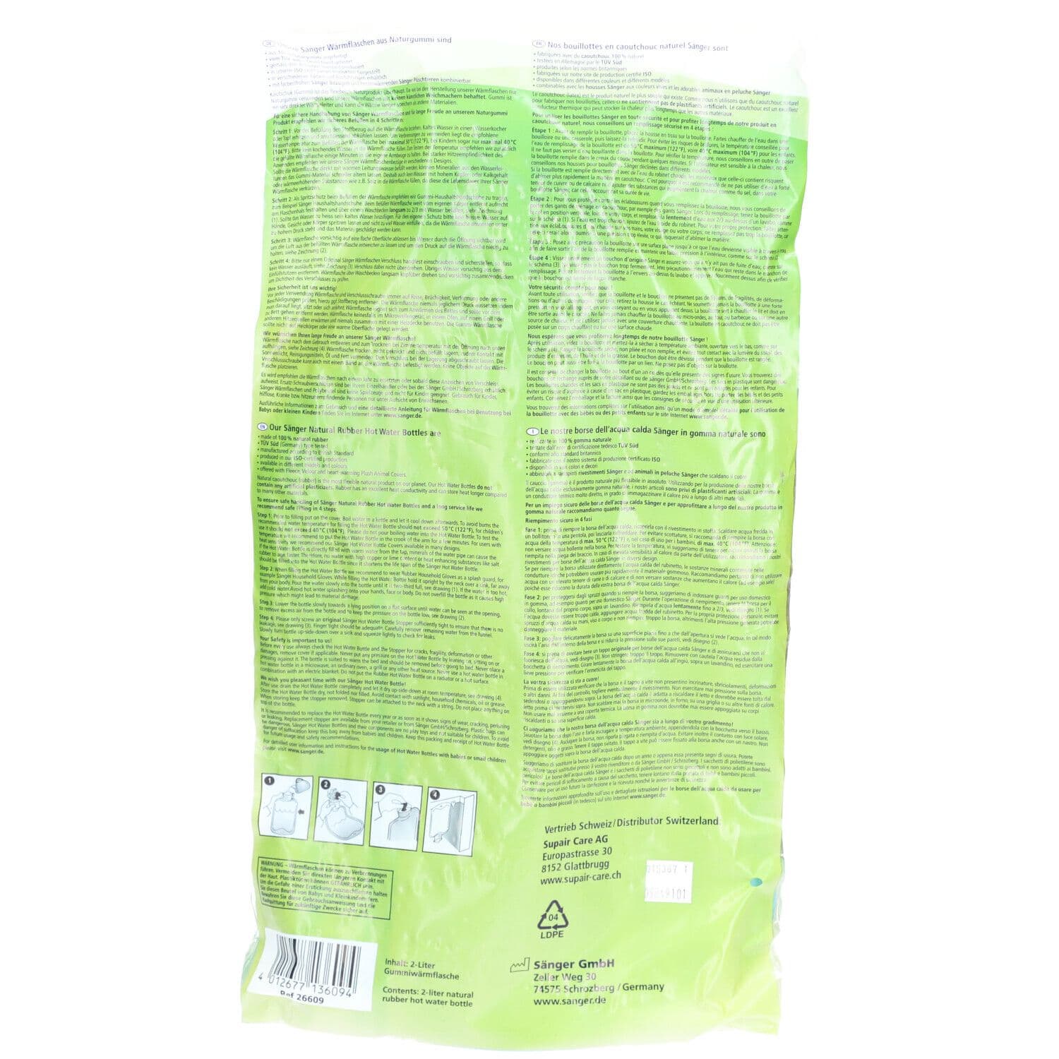 Sänger Bouillotte 2L – Bleu Clair – Face Lisse & Cannelée 1 pc(s) Bouillotte view 2