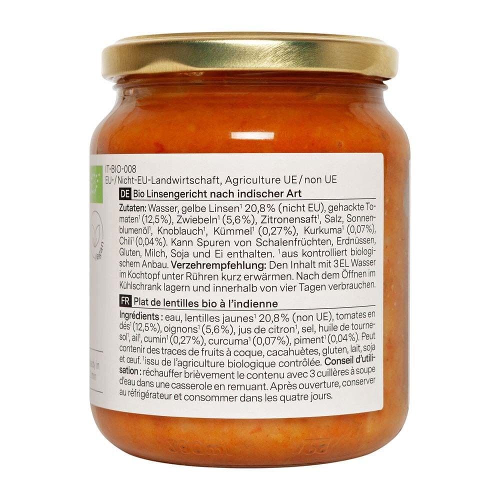 nu3 Curry de lentilles jaunes bio 370 g Repas Prêt À L'Emploi view 2