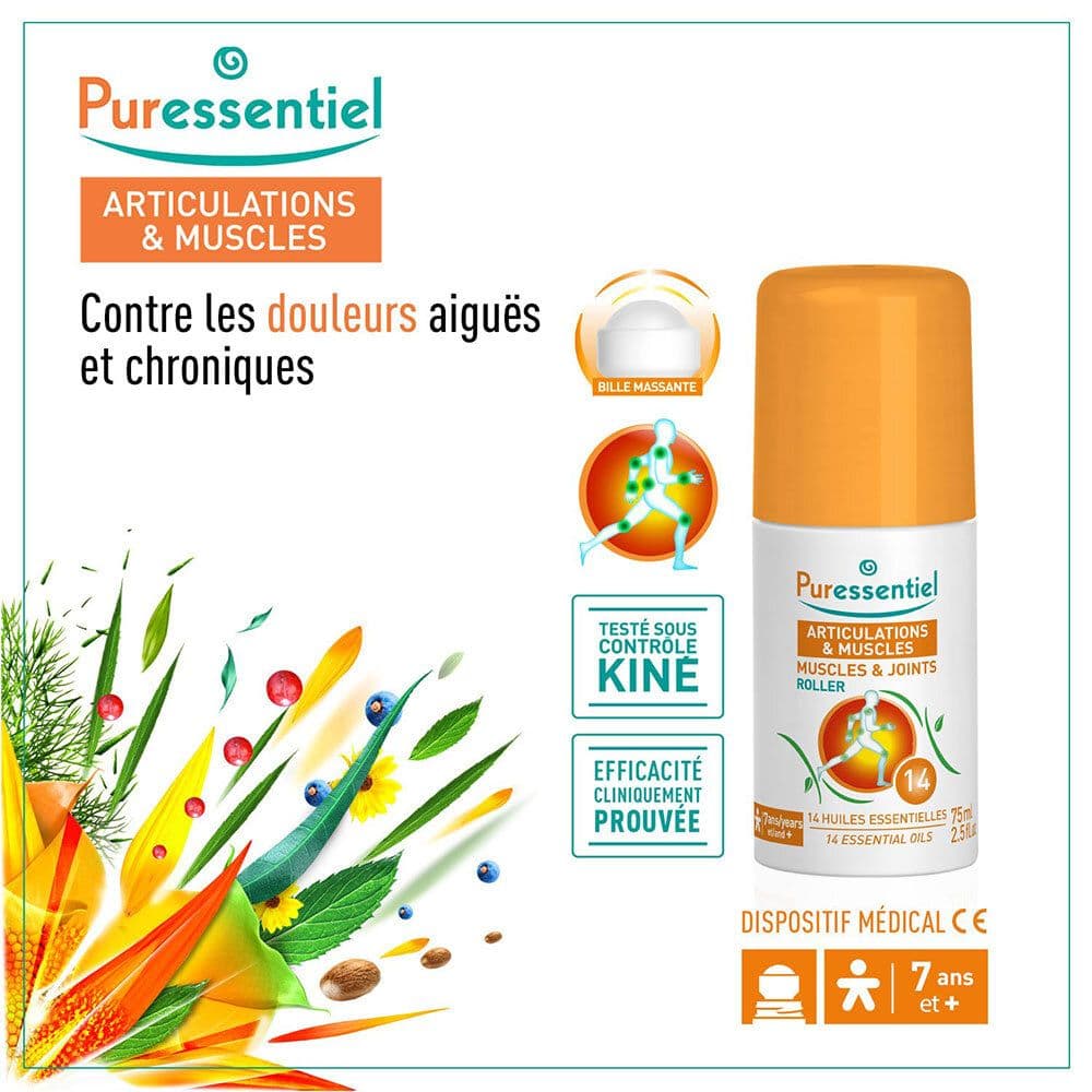 Puressentiel Roller articulations et muscles aux 14 huiles essentielles 75 ml Rouleau view 2