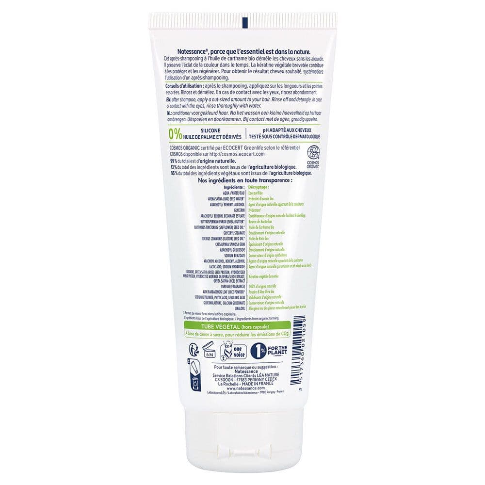 Natessance Après-Shampooing Couleur Bio Carthame et Kératine Végétale 200 ml Après-Shampooing(S) view 2