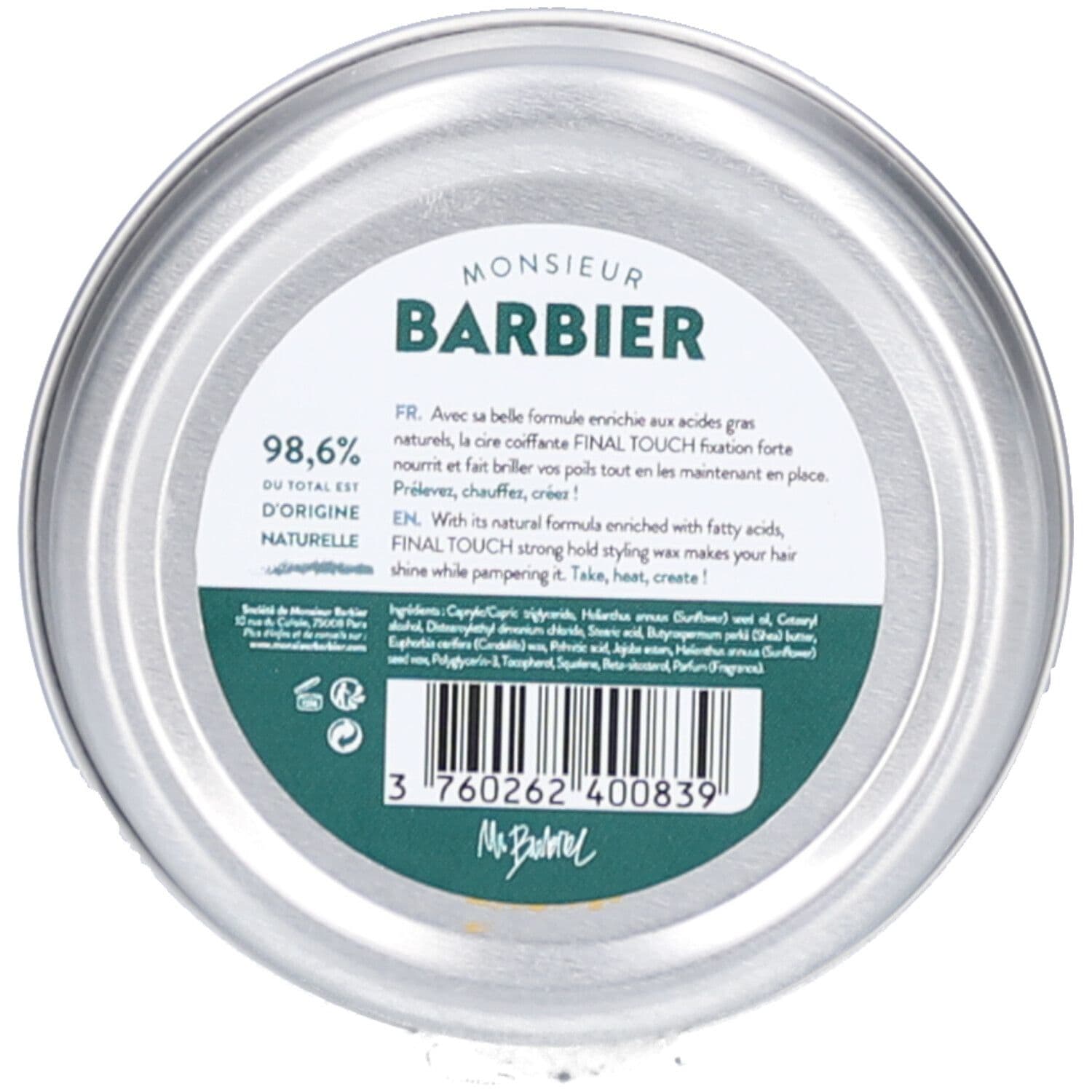 Monsieur Barbier Cire coiffante - FINAL TOUCH 75 ml Cire view 2