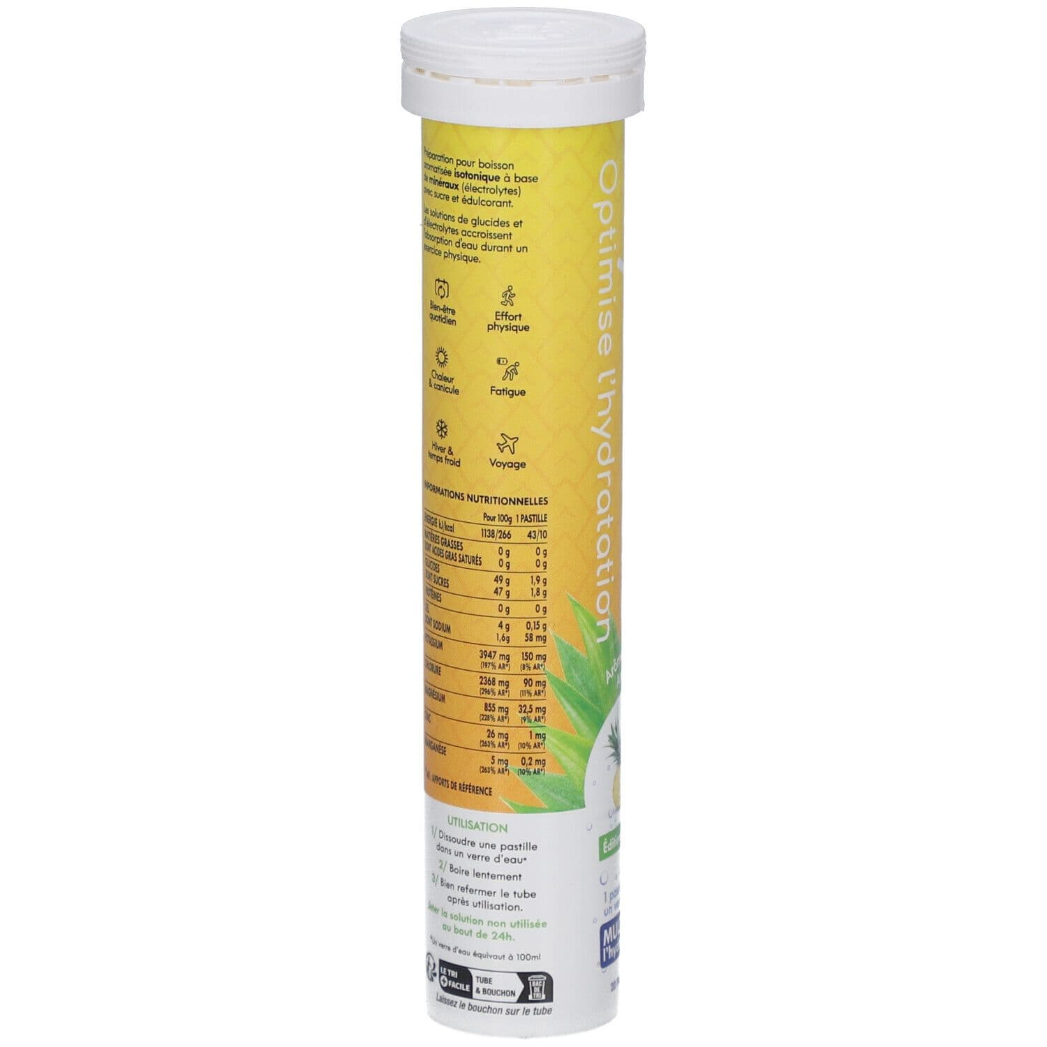 HYDRATIS - Pastilles Hydration Electrolytes - Ananas 20 pc(s) Comprimés Effervescents view 2
