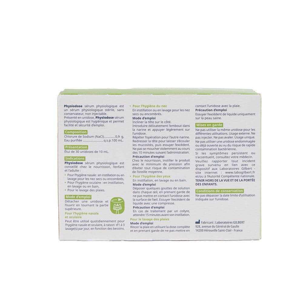 PHYSIODOSE Sérum Physiologique 30 x 10 ml 30x10 ml Gouttes Ophtalmiques Et Nasales view 2