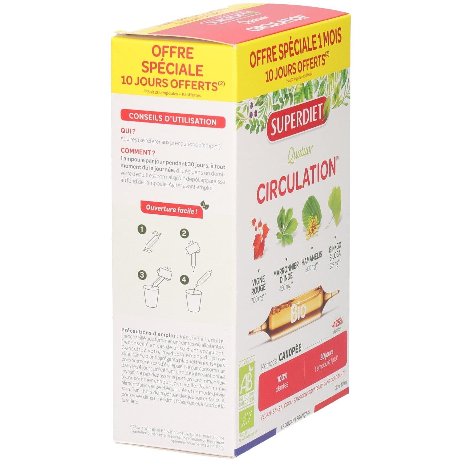 Superdiet Quatuor Circulation 450 ml Solution Orale view 2