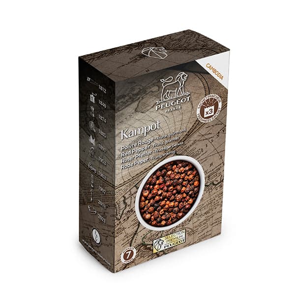 Poivre rouge Kampot  3 x 20g Peugeot